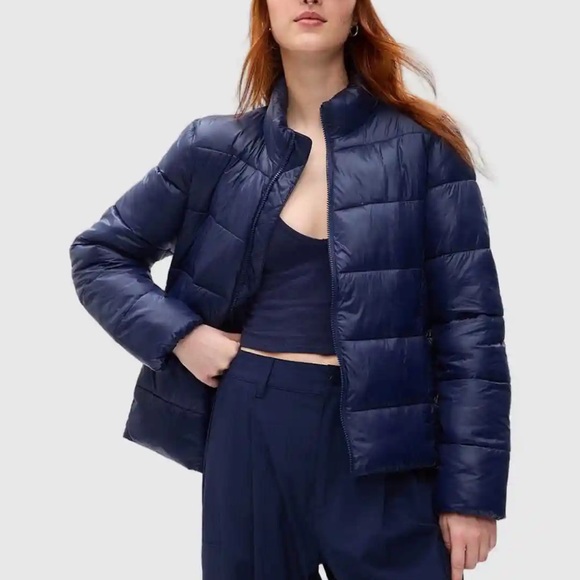 NWT! GAP ColdControl Navy Puffer Jacket Size Small Water Resistant Lightweight - Picture 1 of 7